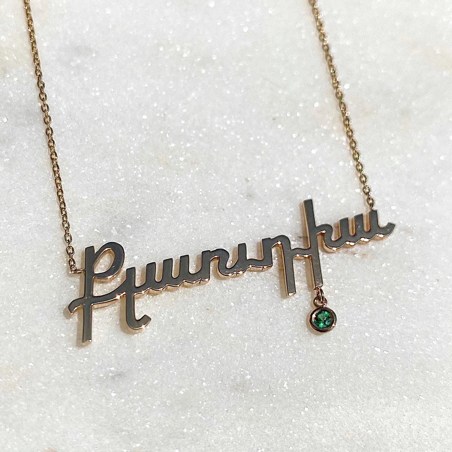 personalized armenian name necklace with birthstone