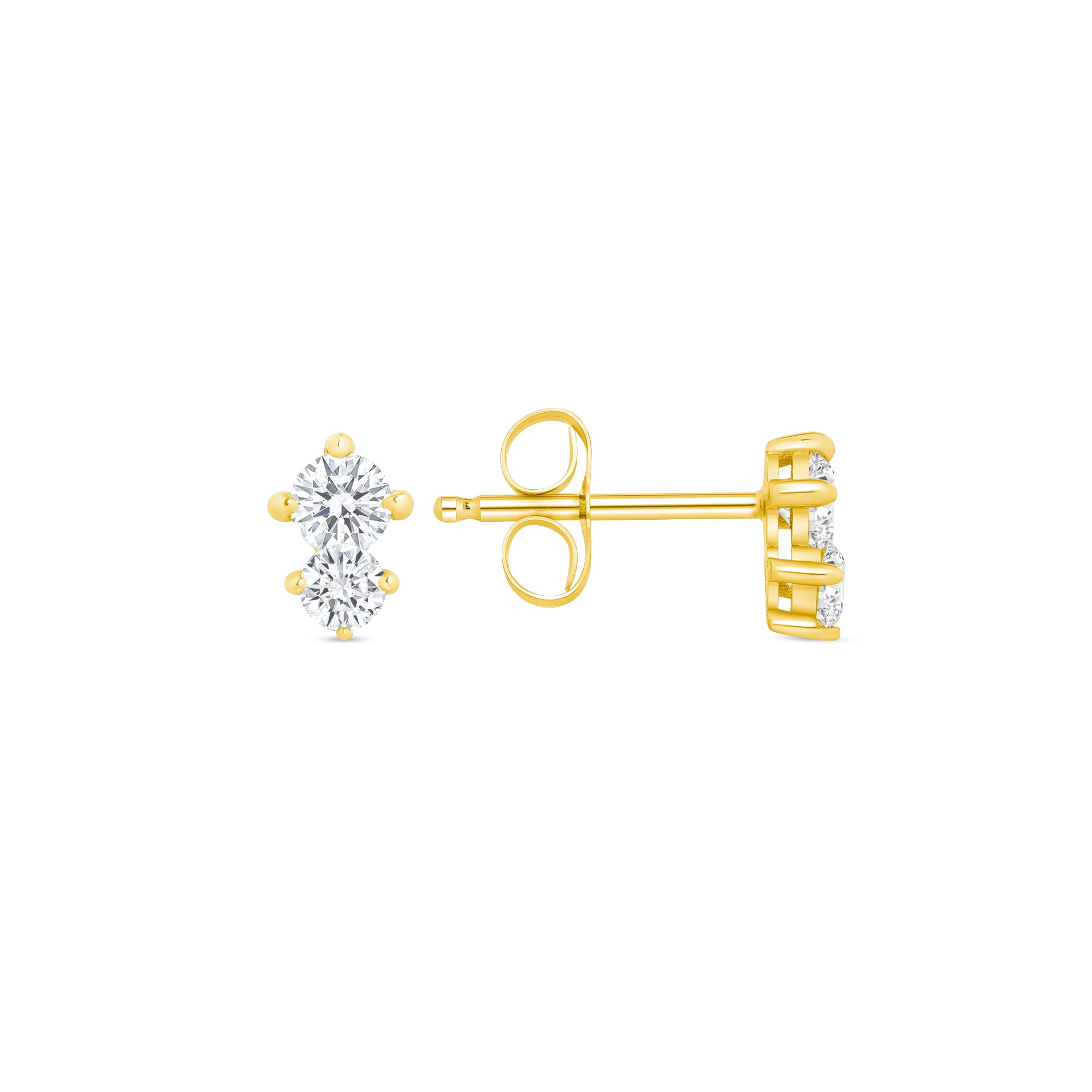 diamond overlay stud earring 14 karat gold vardui kara
