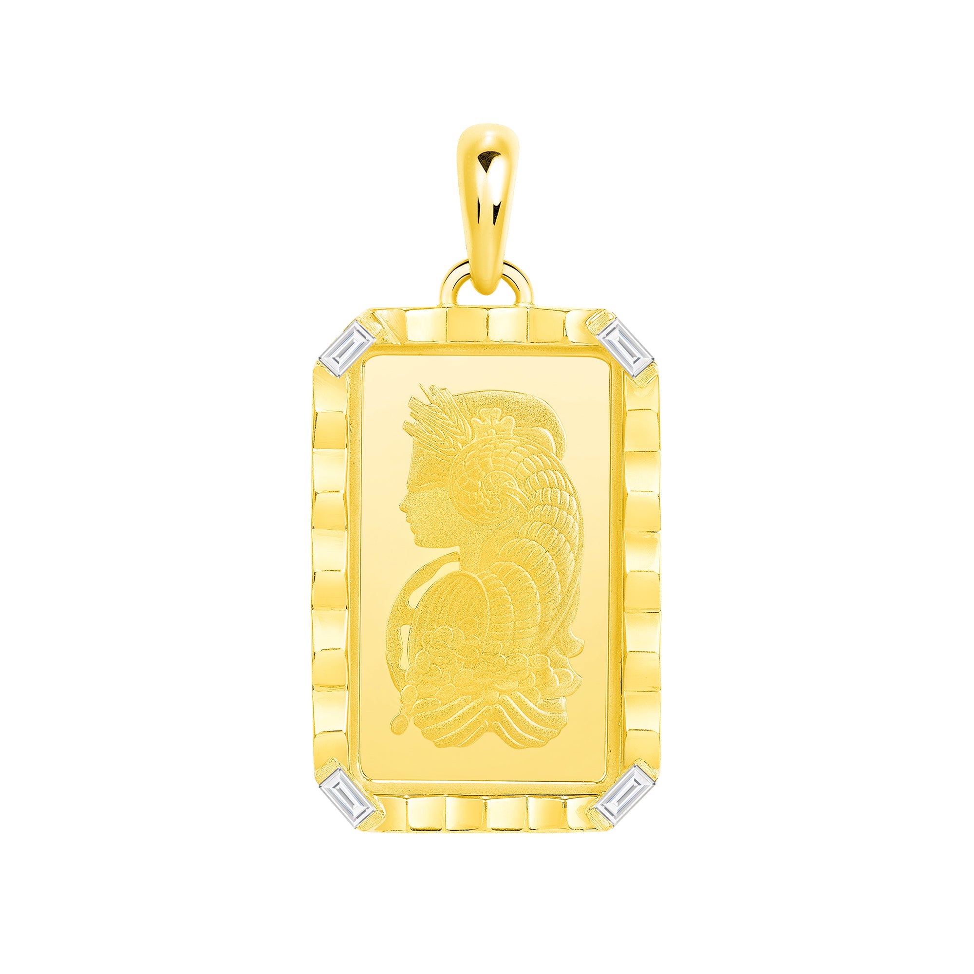Lady Fortuna Pendant Suisse Gold Pendant Gram Gold Bar Pendant