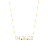 diamond custom date necklace with month stone vardui kara