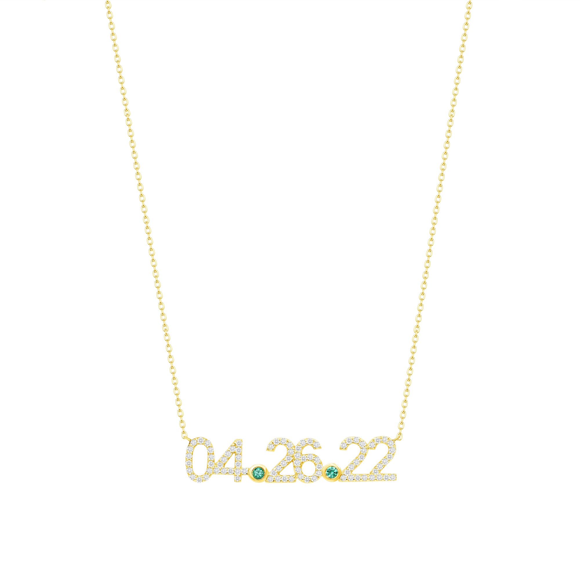 diamond custom date necklace with month stone vardui kara