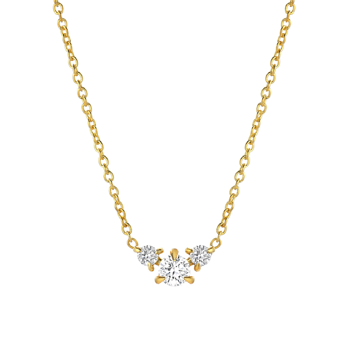 three diamond pendant necklace