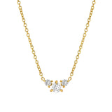 three diamond pendant necklace