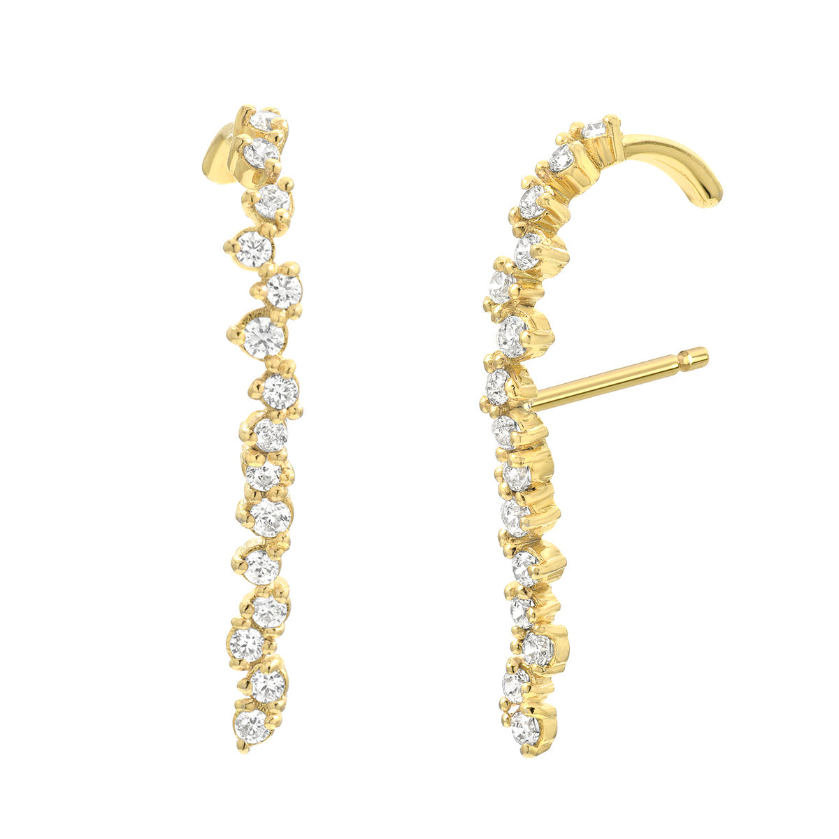 yellow gold diamond earring