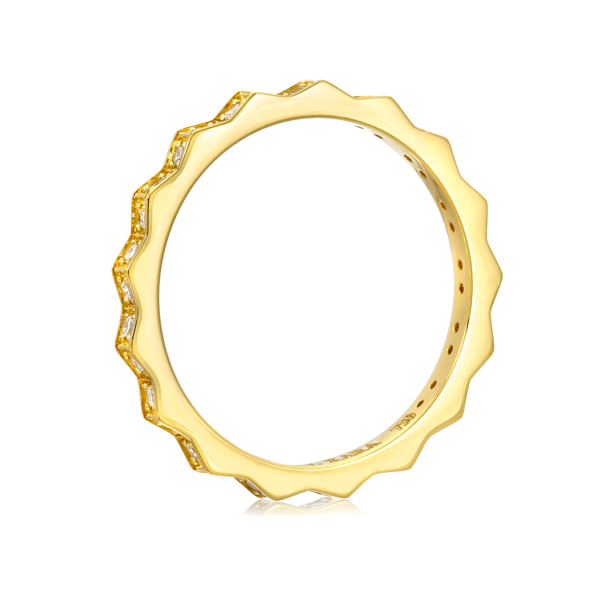 yellow gold eternity diamond ring