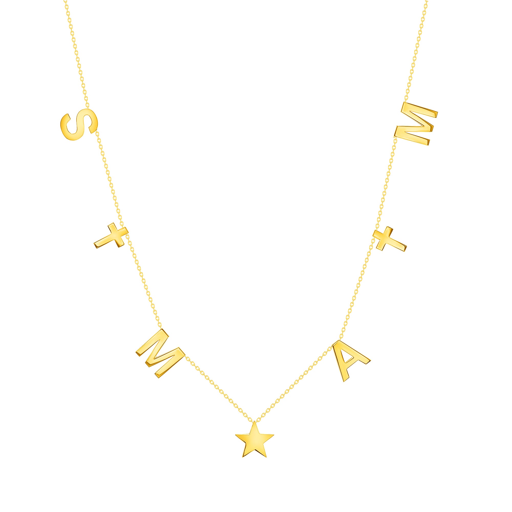 spaced letter necklace