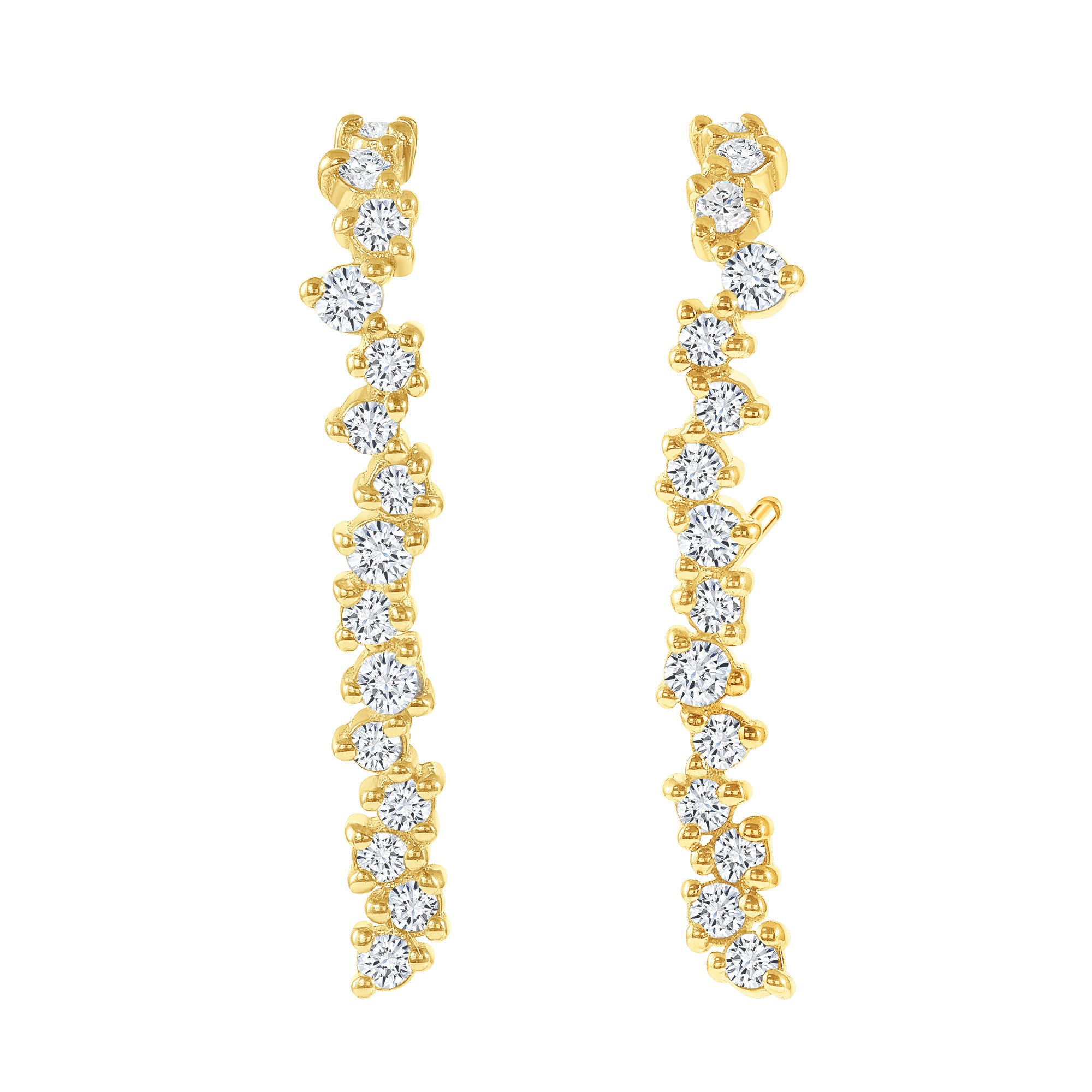 freeform cluster diamond ear climbers in 14 karat gold vardui kara