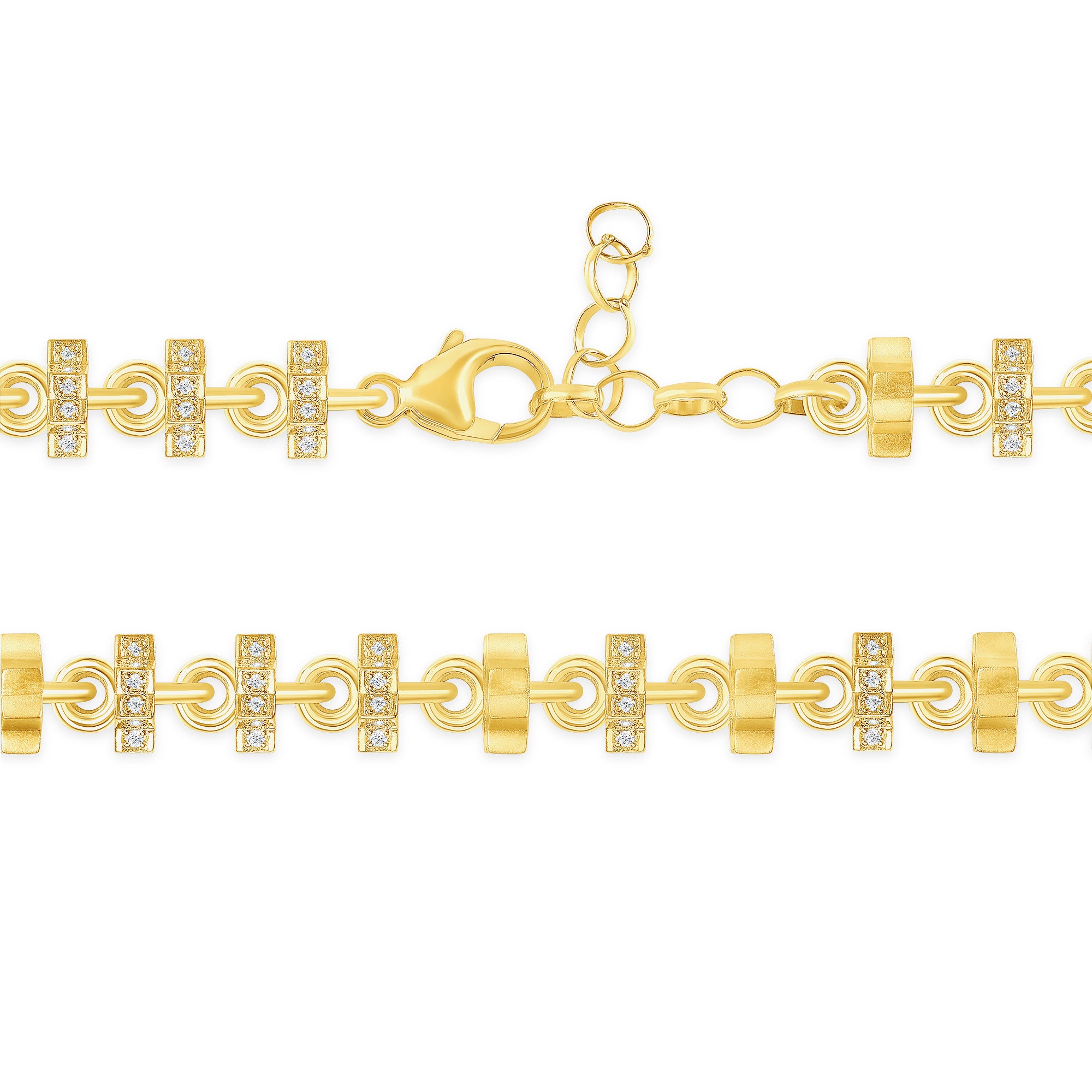 men's 18 karat gold with diamonds matte bracelet fortress peak omni vardui kara
