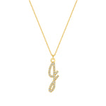 diamond initial charm necklace
