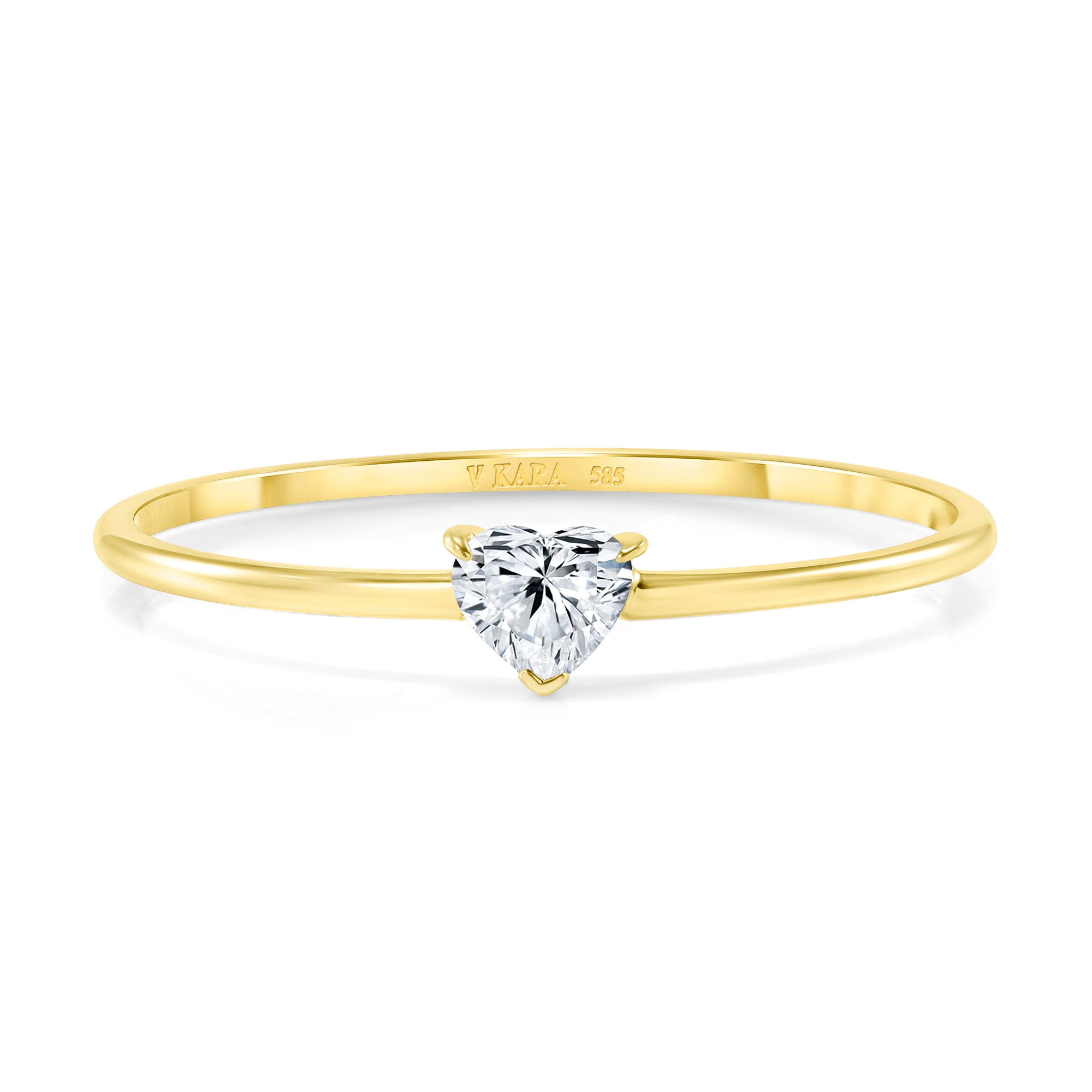 14k gold diamond heart ring