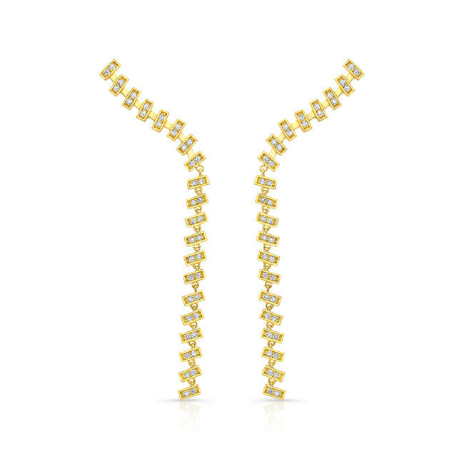 Merlon Rivulet Diamond Earrings