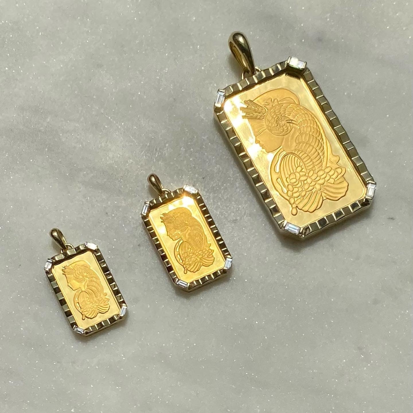 24 karat pamp suisse lady fortuna bars pendant vardui kara jewelry
