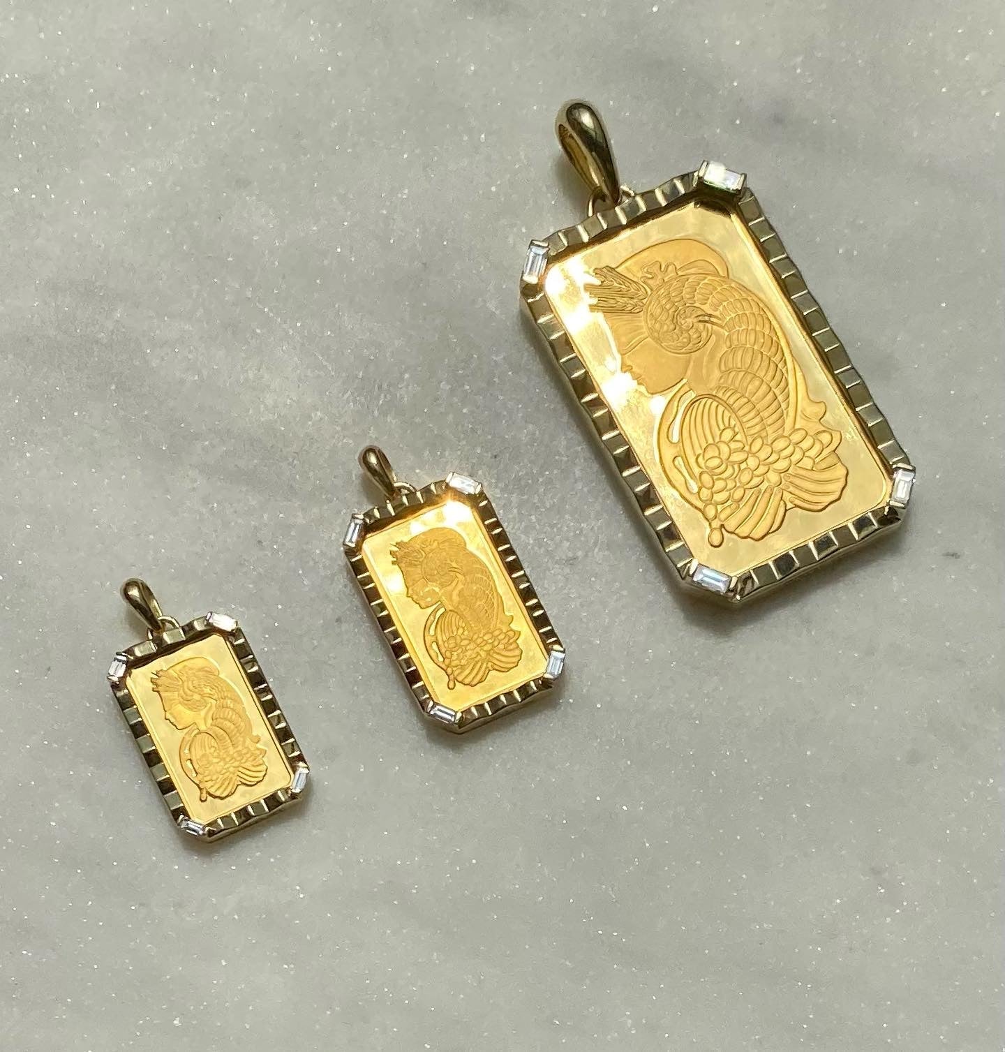 24 karat pamp suisse lady fortuna bars pendant vardui kara jewelry