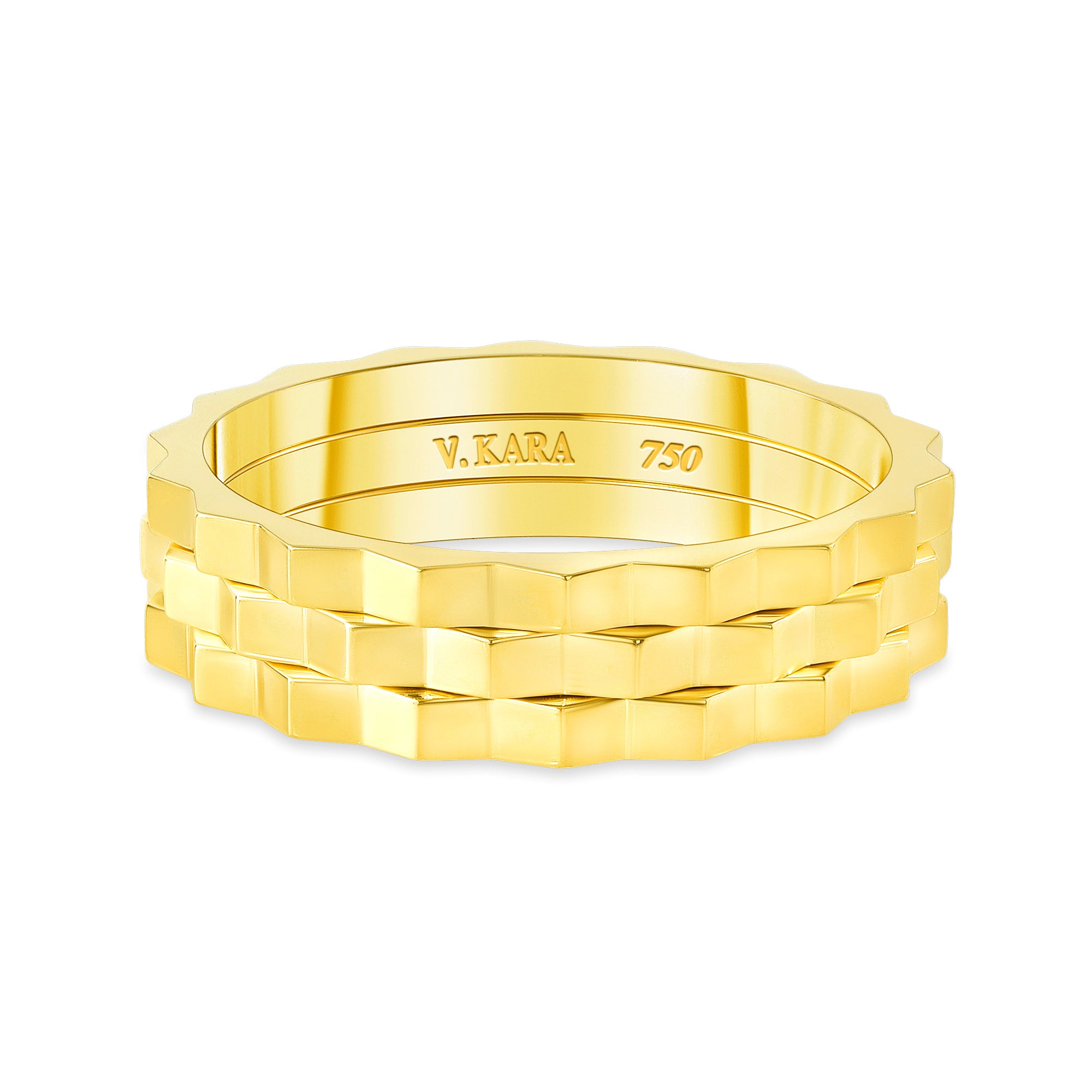 fortress peak multi band men's 18 karat gold eternity ring