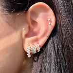12.5mm Cluster Diamond Huggie Earring