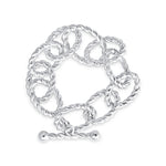 Chunky Rope Link Toggle Bracelet in Sterling Silver