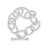 Chunky Rope Link Toggle Bracelet in Sterling Silver