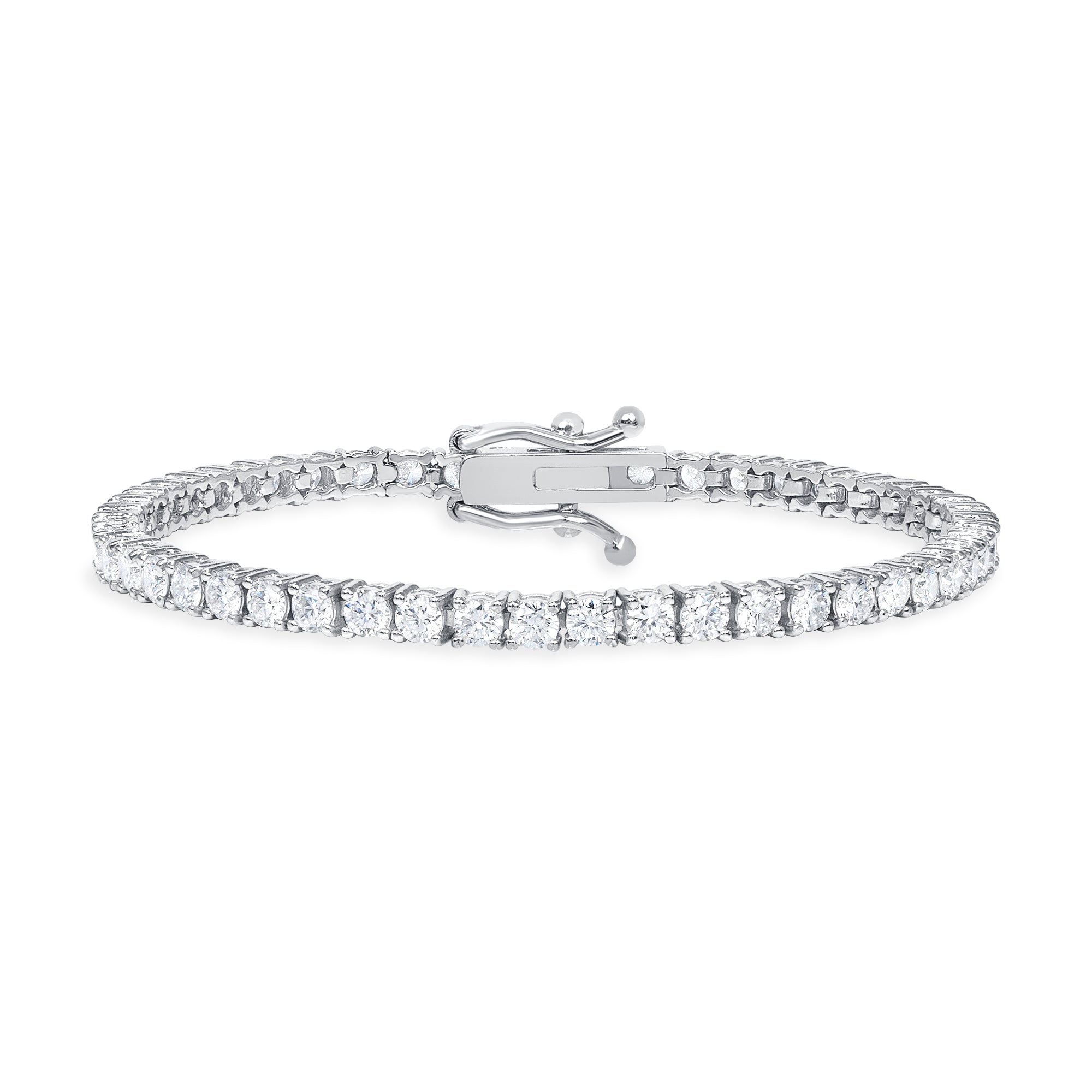 perfect diamond tennis bracelet 3 carats 14k white gold