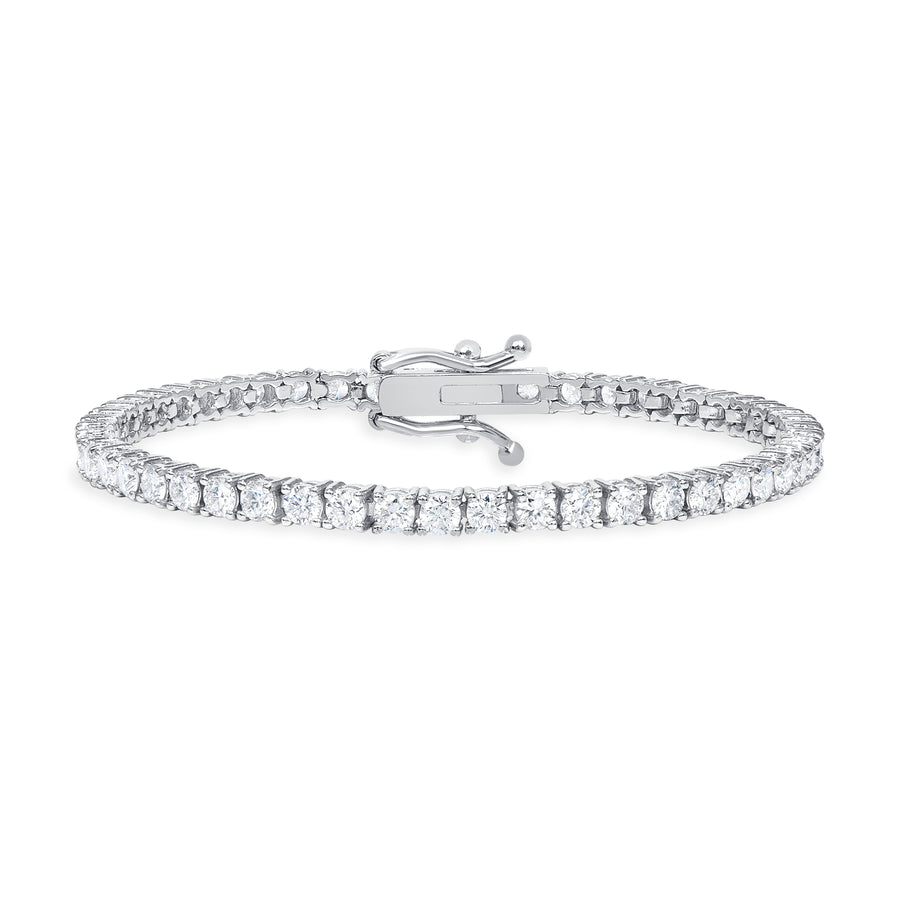 perfect diamond tennis bracelet 3 carats 14k white gold