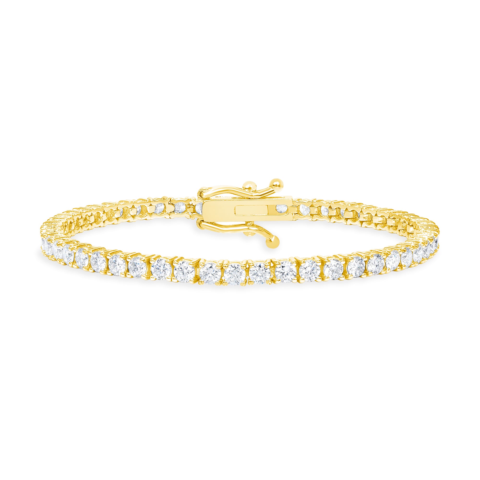 perfect diamond tennis bracelet 3 carats 14k yellow gold