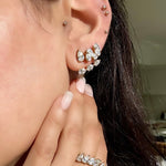 duet pear diamond stud earring