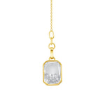 emerald cut crystal quartz necklace 14k gold vardui kara