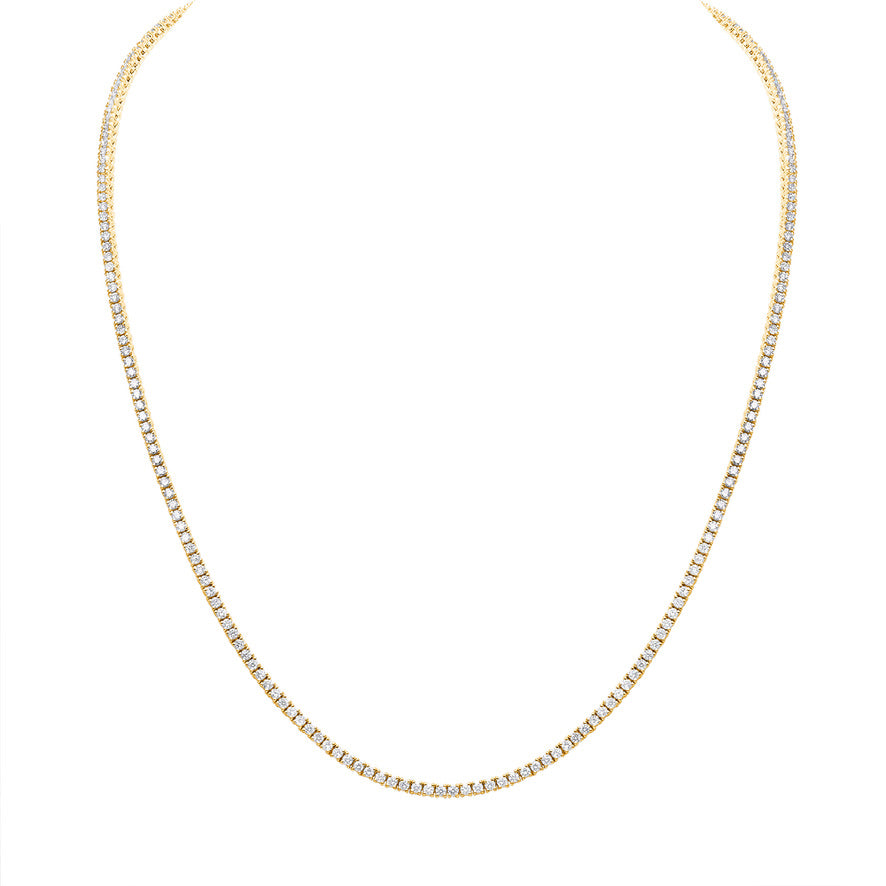 petite diamond tennis necklace 14k yellow gold