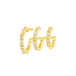 fortress peak diamond triple hoop earring 18k gold vardui kara