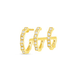 fortress peak diamond triple hoop earring 18k gold vardui kara