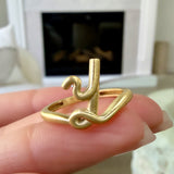 gold armenian initial ring vardui kara
