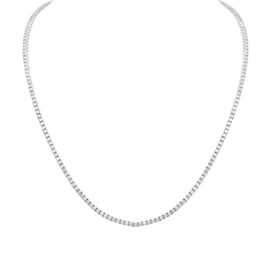 classic diamond tennis necklace 14k white gold