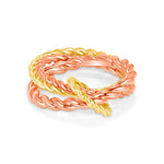 linked rolling rope rings 14k gold vardui kara