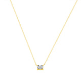 emerald cut lab grown diamond solitaire necklace 0.50 carat