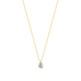 pear shape lab grown diamond solitaire necklace 0.50 ct 14k gold