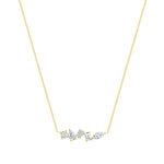 multi shape lab grown diamond necklace 14k gold