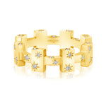 fortress starburst diamond ring 18 karat gold stacking ring vardui kara