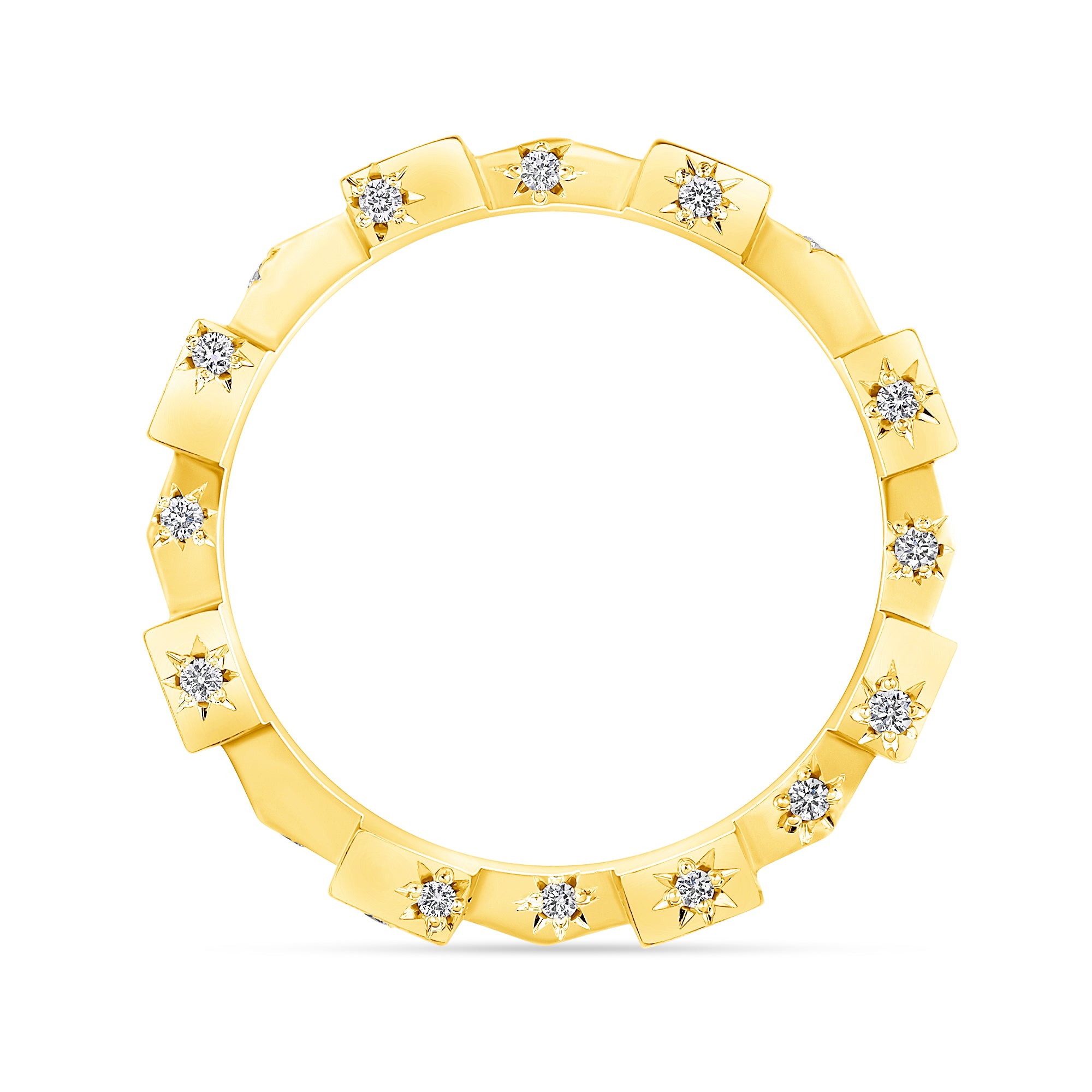 18 karat gold stacking fortress starburst diamond ring 