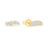 cluster diamond stud earring 14k gold vardui kara