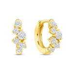 mini cluster diamond huggie earring 14k gold vardui kara