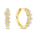 12.5mm Cluster Diamond Huggie Earring 14k gold vardui kara