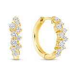 12.5mm Cluster Diamond Huggie Earring 14k gold vardui kara