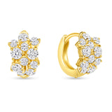 mini wide diamond cluster huggie earring 14k gold vardui kara