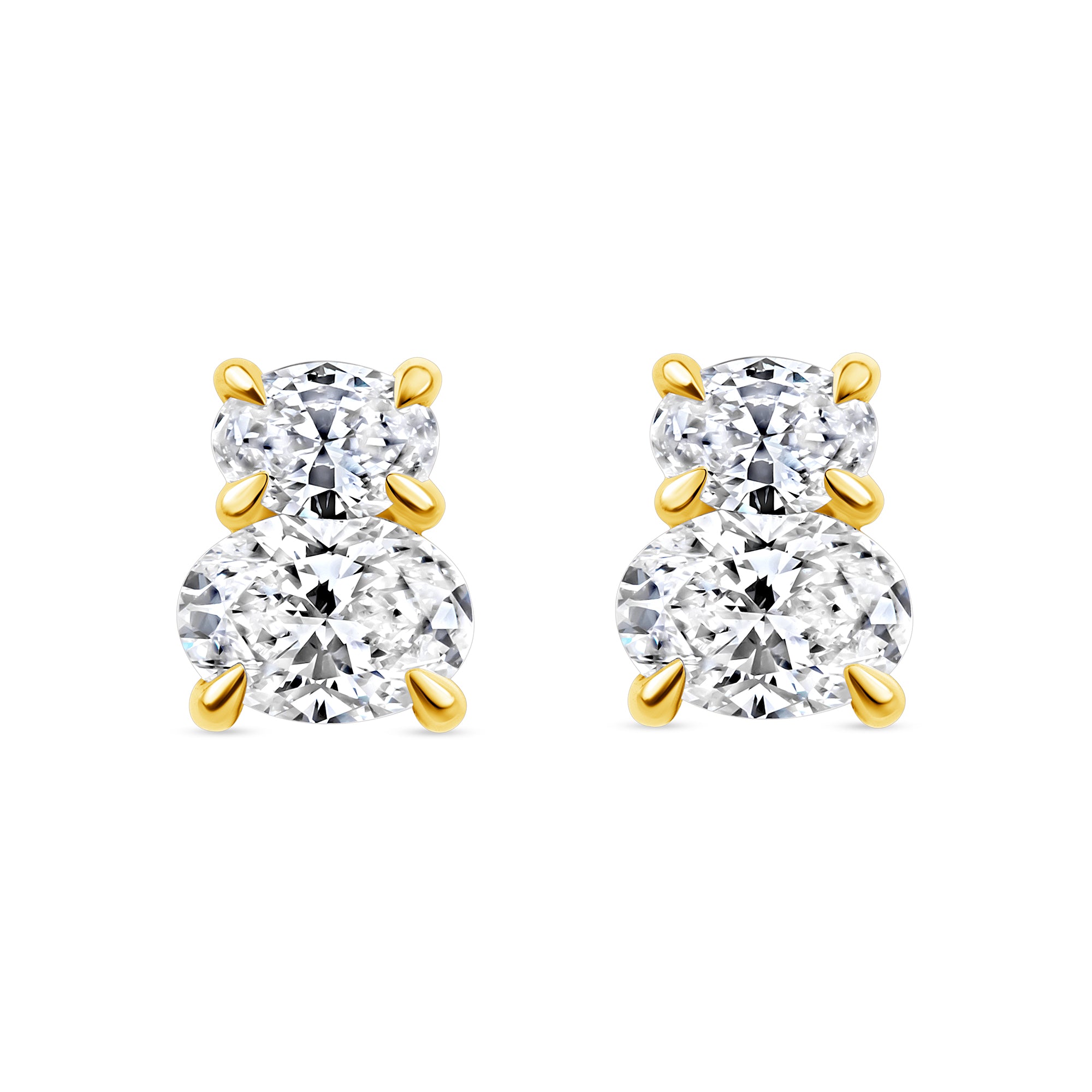 oval duet studs 14k gold petite vardui kara