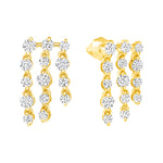 waterfall diamond stud earring 14k gold vardui kara