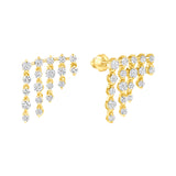 waterfall diamond drop stud earring 14k gold vardui kara