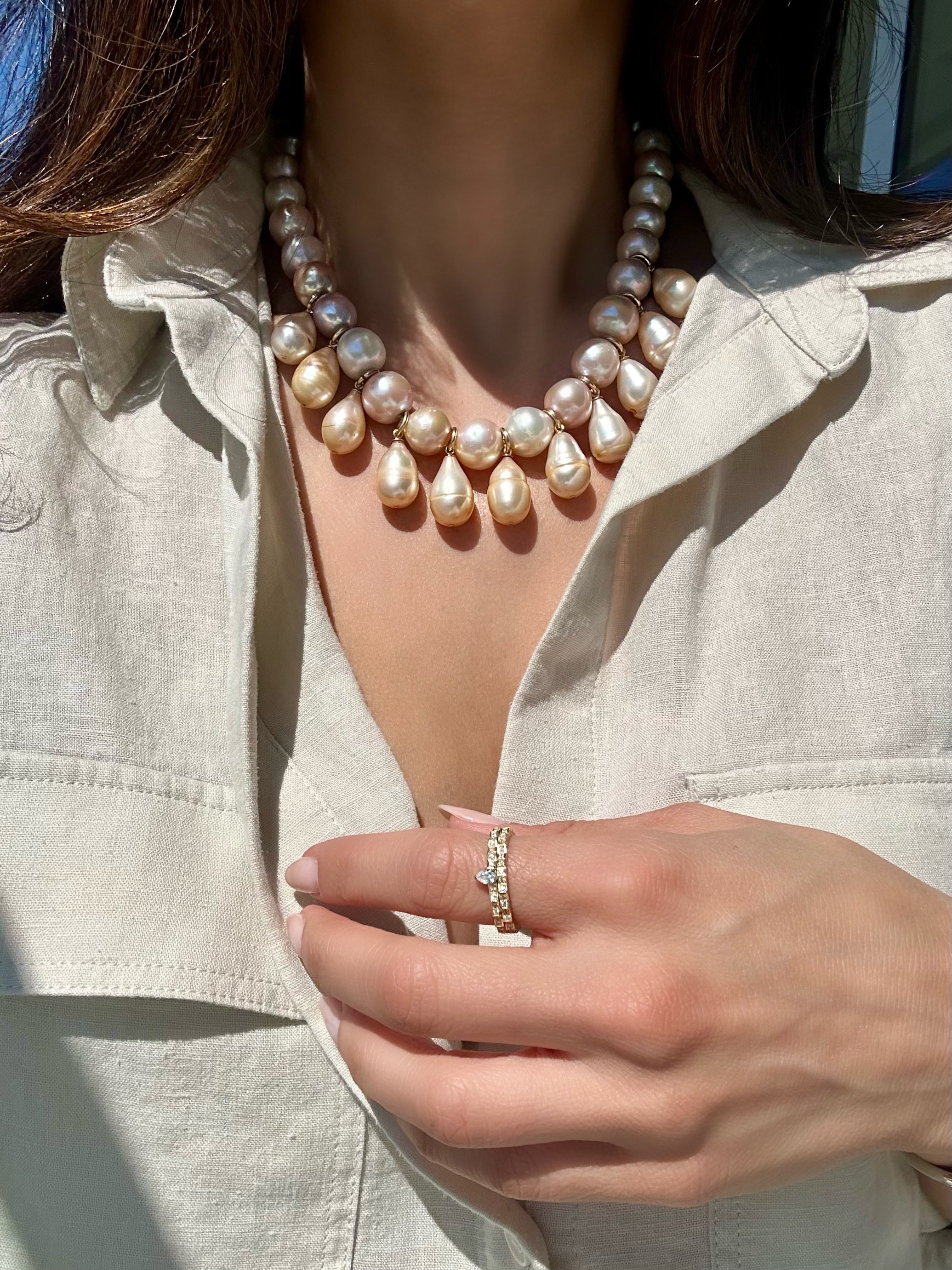 round and baroque pearls necklace vardui kara