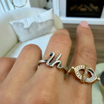 custom armenian initial ring silver