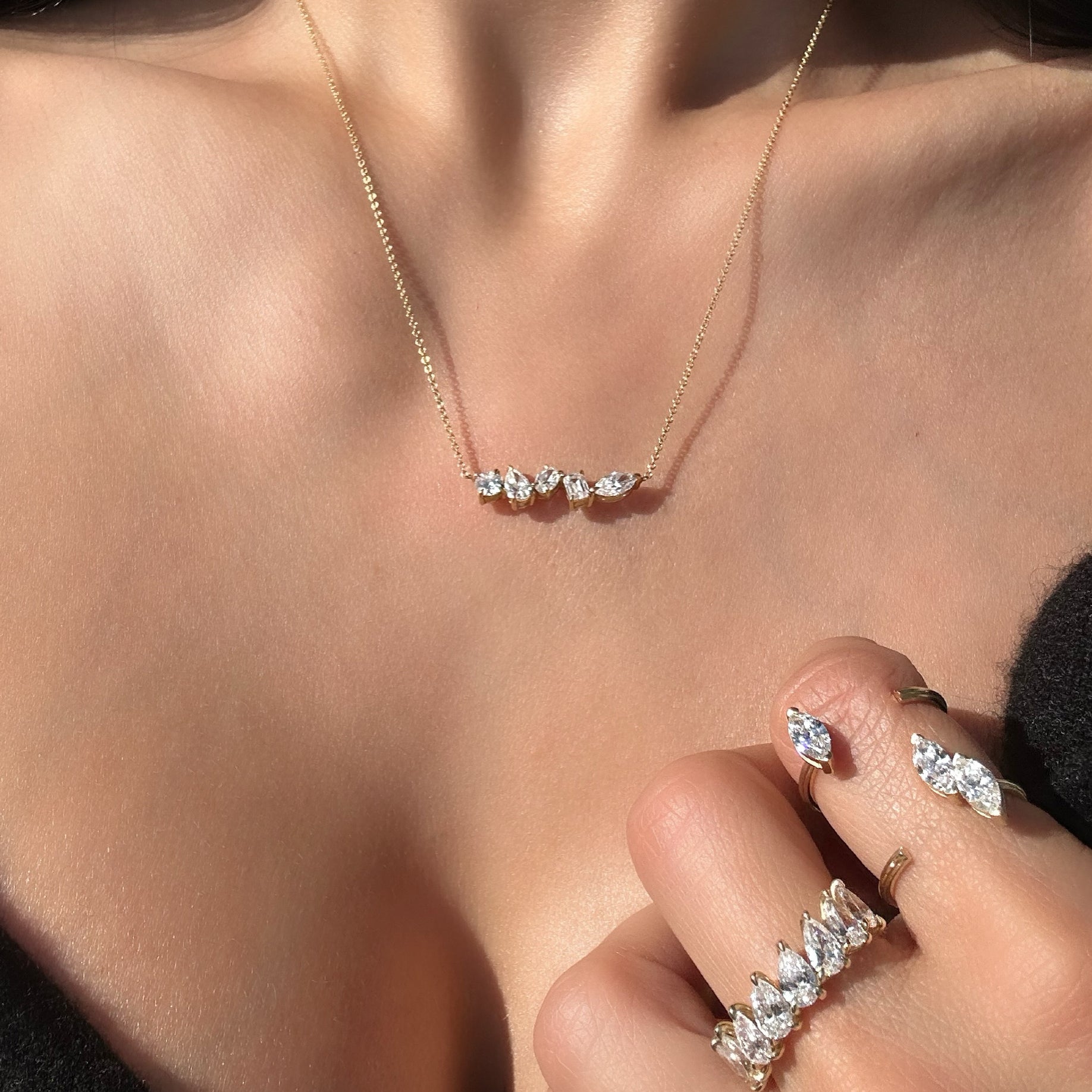 Multi Shape Lab Grown Diamond Necklace