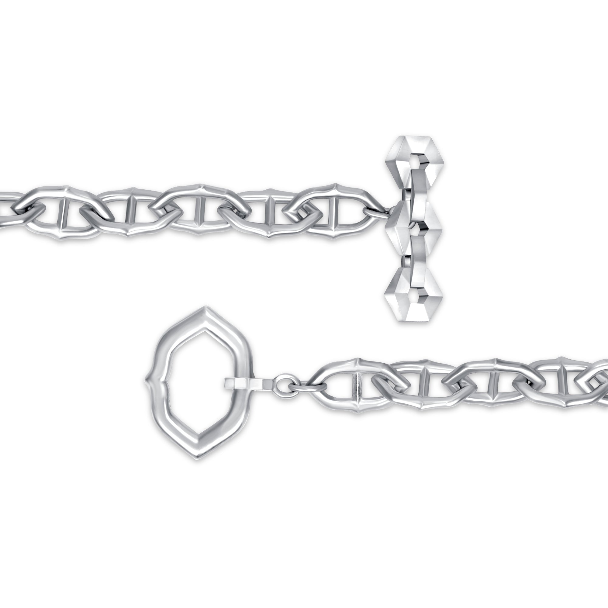 unisex silver link toggle chain necklace vardui kara