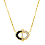 18 karat gold bastion necklace with onyx and diamonds vardui kara